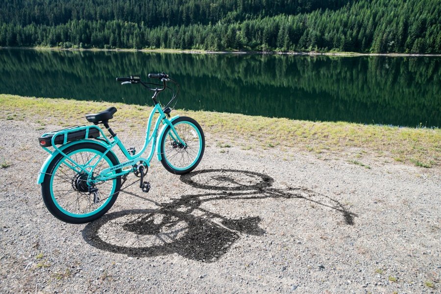 Pedego Interceptor Electric bike near a river