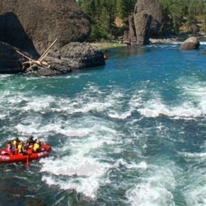 White water rafting in Idaho on the rails to trails vacation.