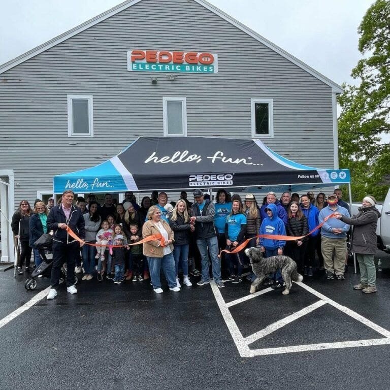 Pedego Yarmouth ribbon cutting event in Cape Cod