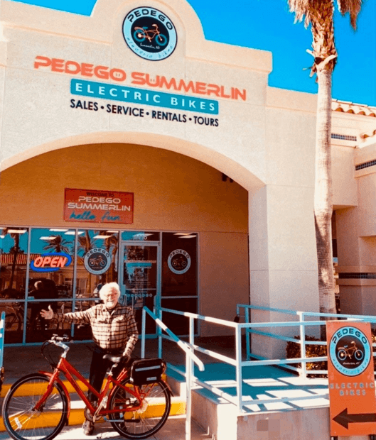 Pedego Summerlin owner Howard Ickes loves to demonstrate the joys of riding a Pedego.