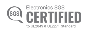 Pedego- FAT TIRE TRIKE certified electronics emblem indicating compliance with ul 2849 and ul 2271 safety standards.